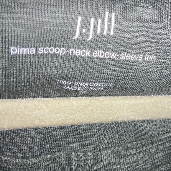 J. Jill Pima Scoop Neck Elbow Sleeve Tee Sz M - Picture 4 of 5